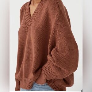 Babaa brown sweater No 64 V neck Spanish Cotton Sweater Only size